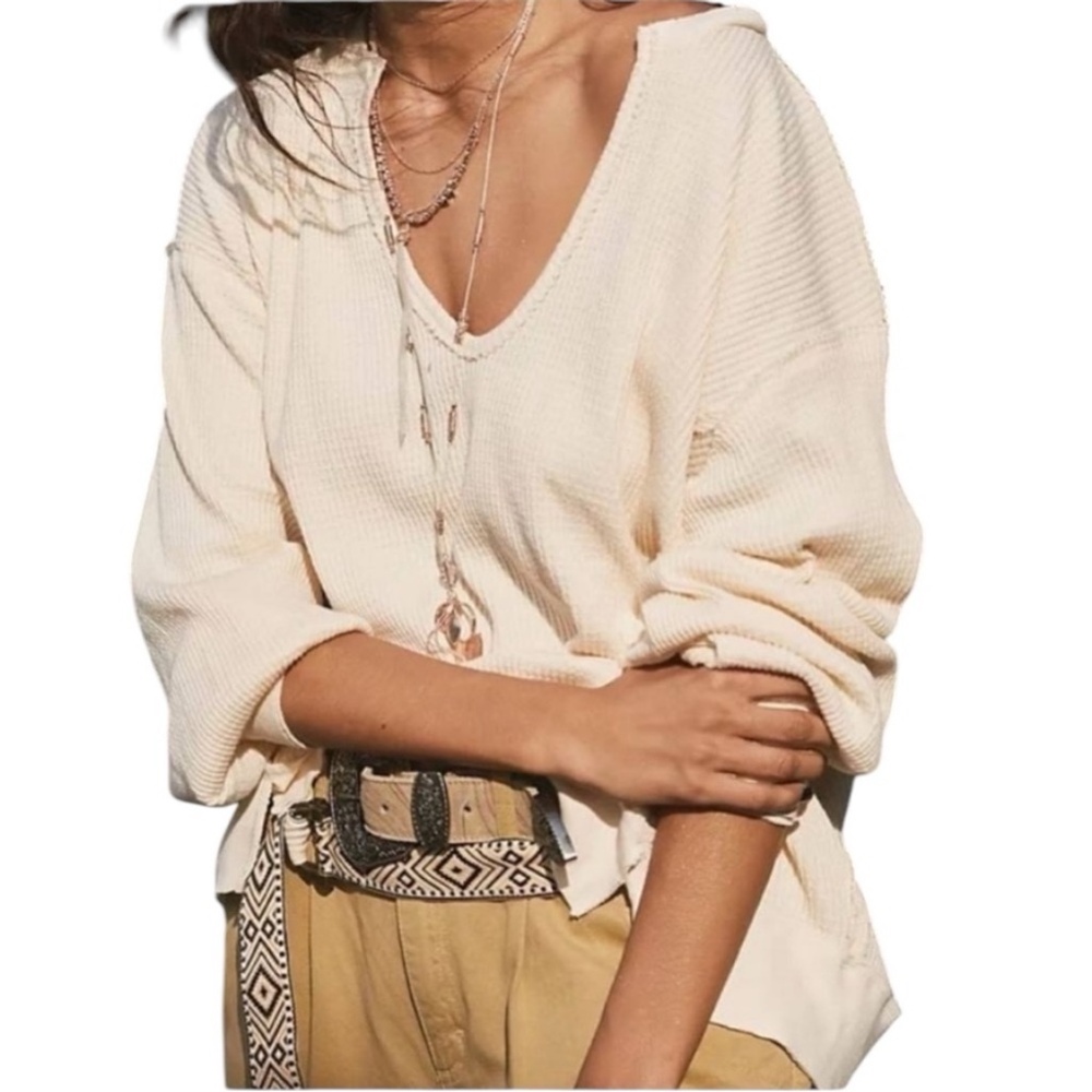 Free People Santa Clara Dolman Thermal Alabaster Size Small New with Tag